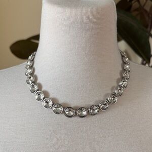 Charter Club Rhodium Crystal Rhinestones Choker Silver Tone Elegant Necklace